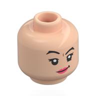 Minifig Head Nymphadora Tonks, Black eyebrows, Pink Lips, Raised Eyebrow, Crooked Smile / Yellow Beak Hellnougat
