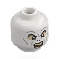 Minifig Head Voldemort, Black Eyebrows, Tan Eyeshadow, Open Mouth Scream White