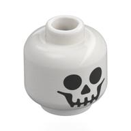 Minifig Head Skeleton, Black Skull Face Print White