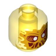 Minifig Head Ghost Scrimper, with Bright Light Orange Face, White Eyes, Slime Mouth Print Trans-Yellow