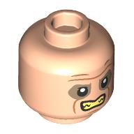 Minifig Head The Penguin, Dark Tan Eyeshadow, Angry Grin, Tan Teeth print Light Nougat