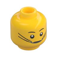 Minifig Head Jayden, Braces, Open Eyes/Closed Eyes Sleeping print Gelb