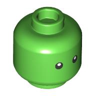 Minifig Head Z-Blob, Small Black Eyes print Hellgrün