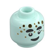 Minifig Head Dreamling, Thick Eyebrows, Gold Dots Print Hellaqua