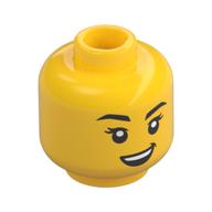 Minifig Head Determined, Open Mouth Smile print Yellow