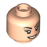 Minifig Head Agatha Harkness, Black Eyebrows, Dark Tan Eyeshadow, Mean Ginn / Wink print Light Nougat