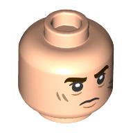 Minifig Head Neville Longbottom, Thick Dark Brown Eyebrows, Scars, Determined / Buck Teeth print Hellnougat