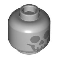 Minifigur-Kopf Skelett, dunkelbläuliches Totenkopfgesicht (bedruckt)