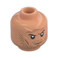 Minifig Head Boba Fett, Scars, Stubbled Beard Nougat