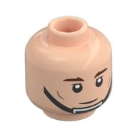 Minifig Head Rebel Trooper, Reddish Brown Eyebrows, Black Chin Strap, Closed Mouth / Angry Frown Print Hellnougat