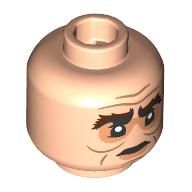 Minifig Head Goblin, Dark Orange Wrinkles, Dark Red Eyebrows, Worried / Black Eyebrows, Gold Glasses, Mean Smile, Sharp Teeth Hellnougat