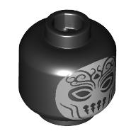 Minfig Head Death Eater, Silver Mask, Wide Eyes / Narrow Eyes print Black
