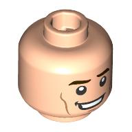 Minifig Head Kevin Feige, Dark Brown Eyebrows, Crooked Smile print Hellnougat