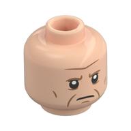 Minifig Head Baron Vladimir Harkonnen, Medium Nougat Eyebrows, Wrinkles, Angry, Grumpy Hellnougat