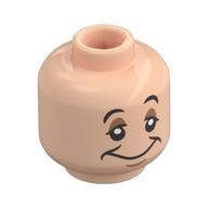 Minifig Head Sleepy, Black Eyebrows, Dark Orange Eyeshadow, Yawning/Sleepy Smile Light Nougat