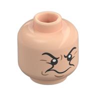 Minifig Head Grumpy, Angry Lopsided Frown Left/Right Hellnougat