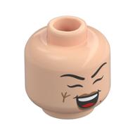 Minifig Head Tasha the Witch Queen, Black Eyebrows, Peach Lips, Gold Rune on Cheek, Frown/Maniacal Laughter Hellnougat