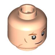 Minifig Head Cal Kestis, Dark Orange Eyebrows, Scars, Closed Mouth/Angry Open Mouth, Teeth Hellnougat