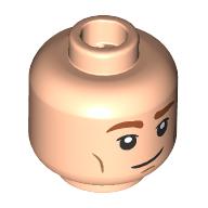 Minifig Head Bill Weasley, Dark Orange Eyebrows, Cheek Lines, Lopsided Smirk/Angry with Scars Hellnougat