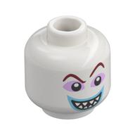 Minifig Head Lock, Dark Red Eyebrows, Lavender Eyeshadow, Dark Azure Lips, Sharp Teeth, Smile/Surprised White