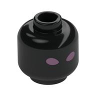 Minifig Head with Metallic Pink Eyes print Schwarz