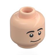 Minifig Head Dustin Henderson, Black Eyebrows, Neutral Smile / Raised Eyebrows Hellnougat