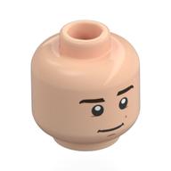 Minifig Head Will Byers, Dark Brown Eyebrows, Neutral / Angry, Bright Light Blue Eyes Hellnougat