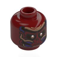 Minifig Head Vecna, Dark Purple/Gold/Dark Brown/Nougat Vines Dunkelrot