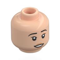 Minifig Head Eleven, Black Eyebrows, Open Mouth Smile / Angry Hellnougat