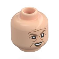 Minifig Head Mama Fratelli, Medium Nougat Eyebrows, Nougat Wrinkles, Mean Stare / Grumpy Hellnougat
