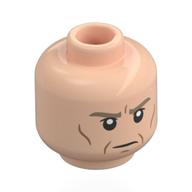 Minifig Head Director Krennic, Dark Tan Eyebrows, Nougat Lines, Stern / Open Mouth Angry Light Nougat