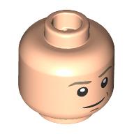 Minifig Head Luke Skywalker, Dark Tan Eyebrows, Nougat Lines, Neutral / Frown Light Nougat