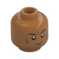 Minifig Head, Eyebrows, Reddish Brown Lines, Angry Stare Print Mittelnougat
