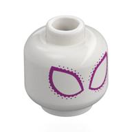 Minifig Head Gwen Stacy, Dark Pink Spider Eyes, Dots White