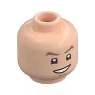 Minifig Head Sanji, Dark Tan Eyebrows, Smirk / Mean Grin Hellnougat