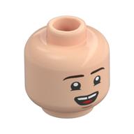 Minifig Head Frodo Baggins, Dark Brown Eyebrows, Open Mouth, Chipped Tooth / Neutral Hellnougat