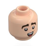 Minifig Head Déagol, Thick Dark Brown Eyebrows, Open Mouth Smile / Closed Mouth Holding Breath Hellnougat
