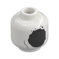 Minifig Head The Spot, Black Splotch for Face White