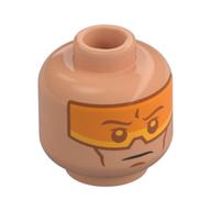 Minifig Head Clone Pilot, Orange Visor Nougat