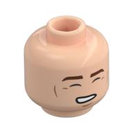Minifig Head Han Solo, Cheek Lines, White Pupils, Chin Dimple, Open Mouth / Closed Eyes with Bare Teeth Print in 