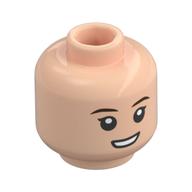 Minifig Head Princess Leia, Dark Brown Eyebrows, Open Mouth Smile/Frown Hellnougat