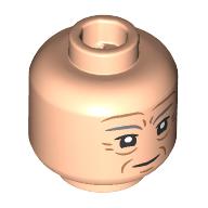 Minifig Head Darth Vader, Dark Tan Eyebrows, Nougat Wrinkles, Squinting Light Nougat