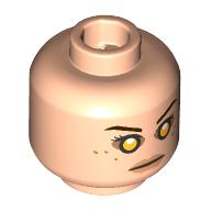Minifig Head Darth Rey, Black eyebrows, Yellow Eyes, Peach Lips, Freckles, Stern/Angry Scowl Hellnougat