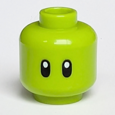 Minifig Head Z-Blob, Black Eyes Print Lime