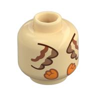 Minifig Head with Owl Body print Tan