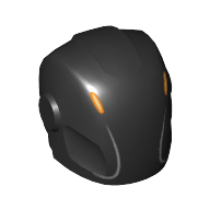 Helmet with Armor Plates and Ear Protectors with Faceless Mask and Orange Details (Rinzler) Black