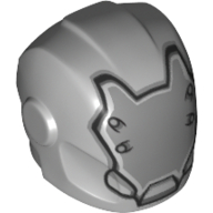 Helmet with Armor Plates and Ear Protectors with Faceless Mask with Rivets Print Hellblaugrau