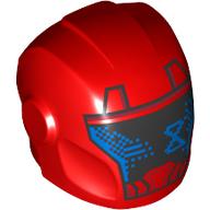 Helmet with Armor Plates and Ear Protectors with Black Visor, Blue Hourglass print Rot