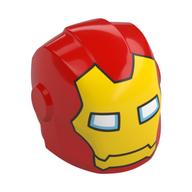 Helmet with Armor Plates and Ear Protectors with Yellow Mask with White Eye Slits print Red