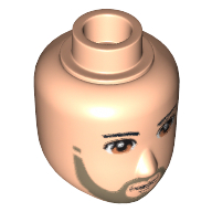 Minidoll Head Male, Light Brown Eyes, Light Brown Beard and Closed Mouth Print in 